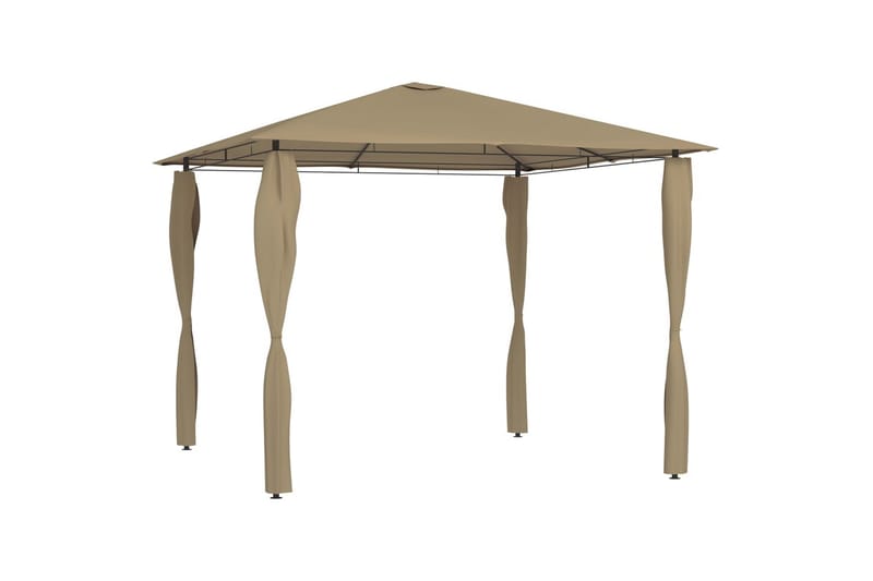 Paviljong med stolpar 3x3x2,6 m taupe 160 g/m² - Brun - Komplett paviljong