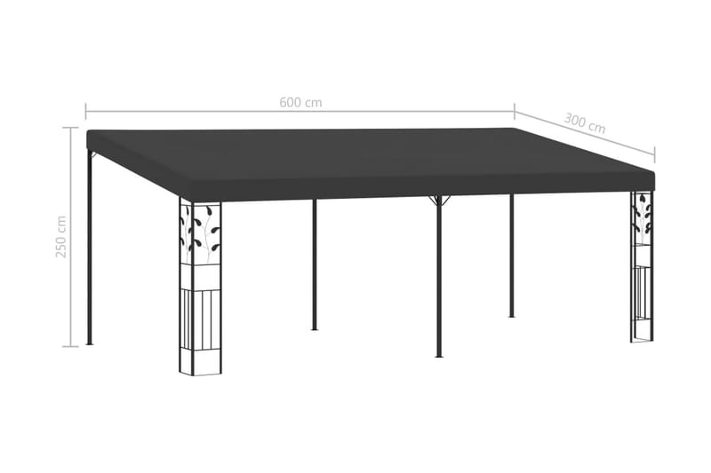 Väggmonterad paviljong 6x3x2,5 m antracit - Grå - Utemöbler - Solskydd - Paviljong - Komplett paviljong