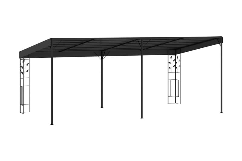 Väggmonterad paviljong 6x3x2,5 m antracit - Grå - Utemöbler - Solskydd - Paviljong - Komplett paviljong