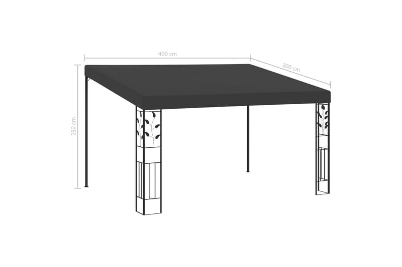 Väggmonterad paviljong 4x3x2,5 m antracit - Antracit - Utemöbler - Solskydd - Paviljong - Komplett paviljong