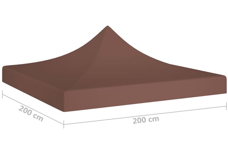 Tak till partytält 2x2 m brun 270 g/m² - Brun - Paviljongtak