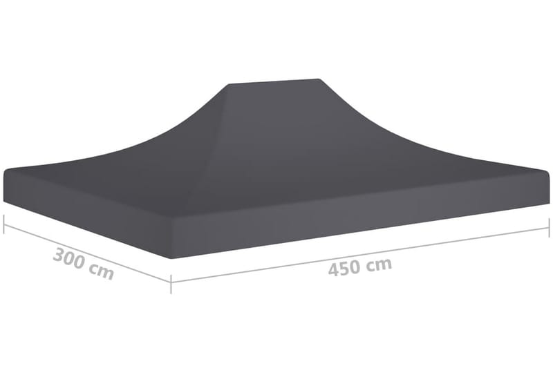 Tak till partytält 4,5x3 m antracit 270 g/m² - Grå - Paviljongtak