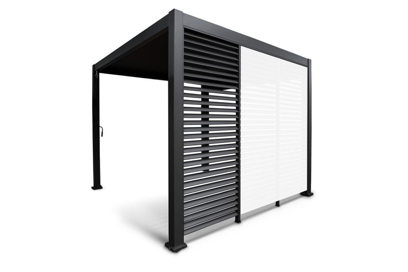 Paviljong vägg Mirador 93x235  cm Mör kgrå aluminium - Utemöbler - Solskydd - Paviljong - Paviljongväggar