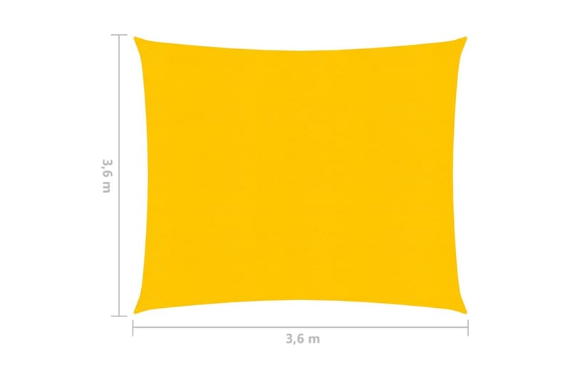 Solsegel 160 g/m² gul 3,6x3,6 m HDPE - Gul - Utemöbler - Solskydd - Solsegel