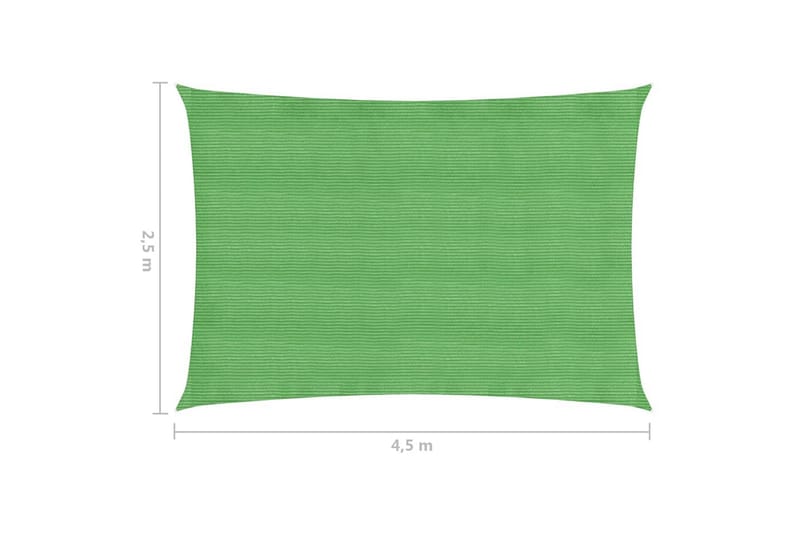 Solsegel 160 g/m² ljusgrön 2,5x4,5 m HDPE - Grön - Solsegel