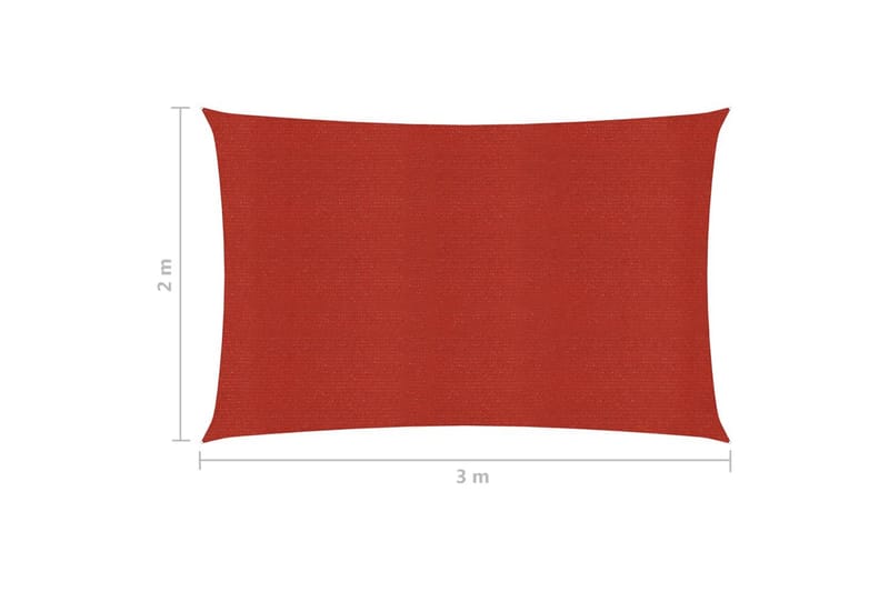Solsegel 160 g/m² röd 2x3 m HDPE - Röd - Solsegel