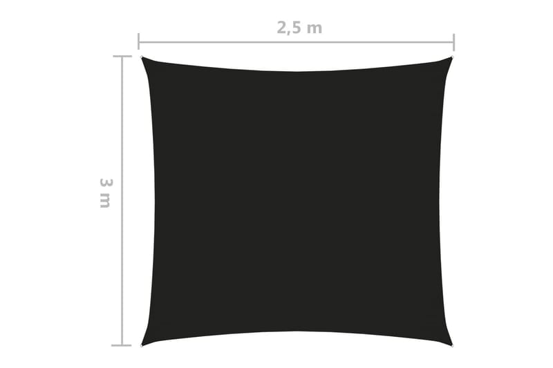 Solsegel oxfordtyg rektangulärt 2,5x3 m svart - Svart - Solsegel