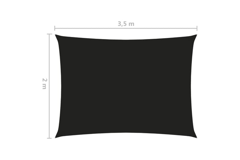 Solsegel oxfordtyg rektangulärt 2x3,5 m svart - Svart - Solsegel