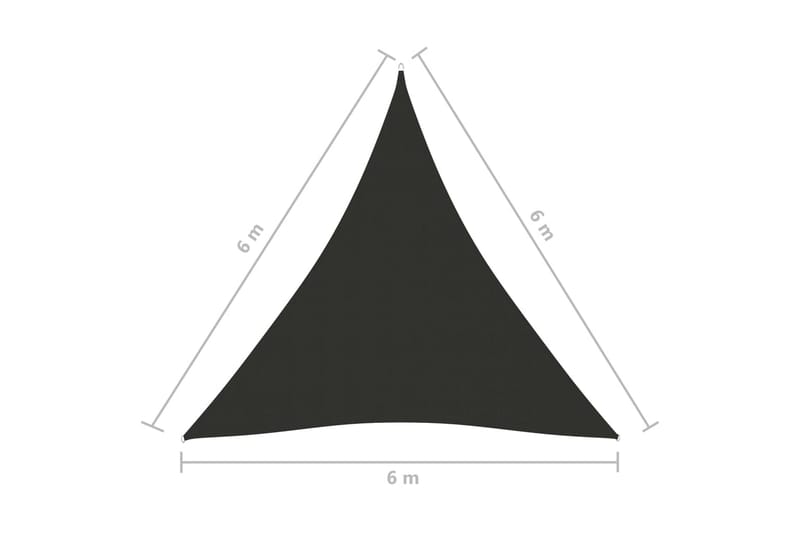 Solsegel oxfordtyg trekantigt 6x6x6 m antracit - Grå - Solsegel