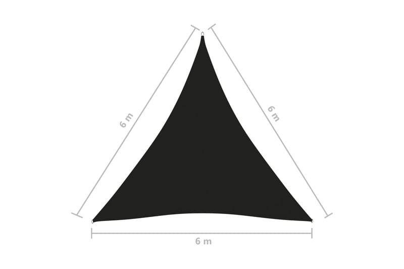 Solsegel oxfordtyg trekantigt 6x6x6 m svart - Svart - Solsegel
