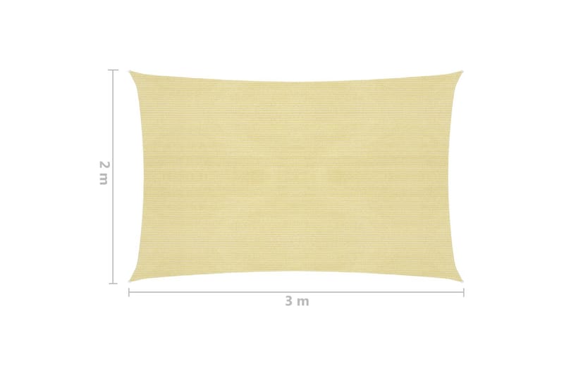 Solsegel 160 g/m² beige 2x3 m HDPE - Beige - Utemöbler - Solskydd - Solsegel