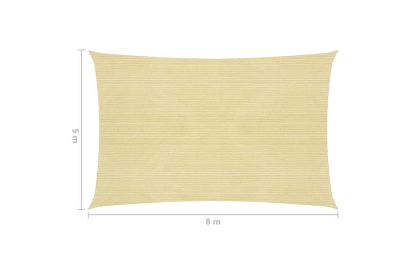 Solsegel 160 g/m² beige 5x8 m HDPE - Beige - Solsegel