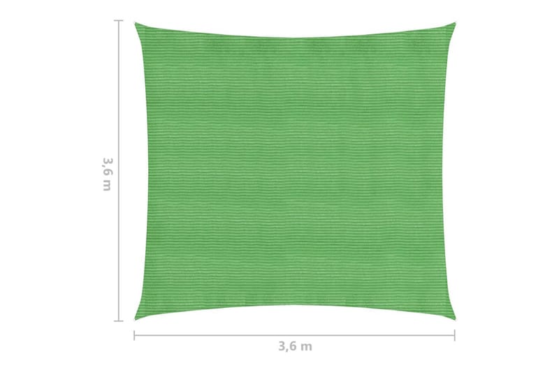 Solsegel 160 g/m² ljusgrön 3,6x3,6 m HDPE - Grön - Solsegel