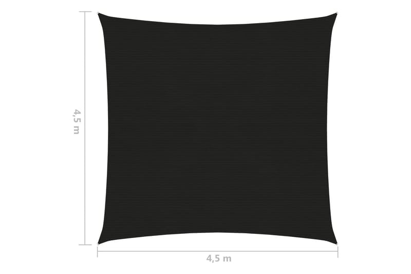 Solsegel 160 g/m² svart 4,5x4,5 m HDPE - Svart - Utemöbler - Solskydd - Solsegel