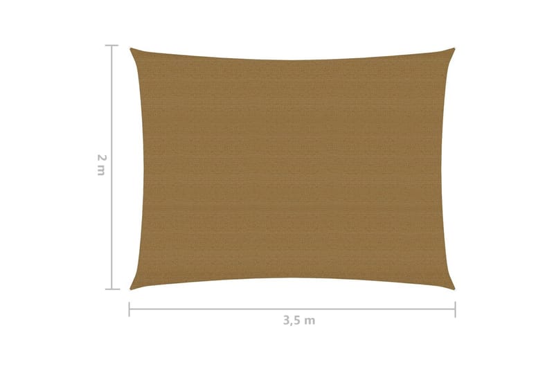 Solsegel 160 g/m² taupe 2x3,5 m HDPE - Taupe - Solsegel