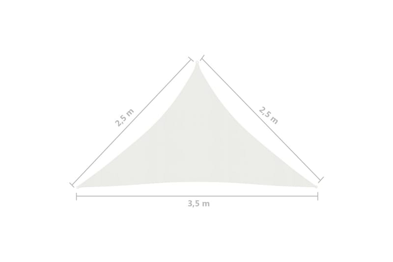 Solsegel 160 g/m² vit 2,5x2,5x3,5 m HDPE - Vit - Solsegel