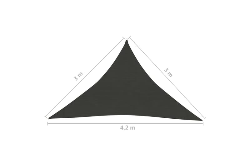 Solsegel 160 g/m² vit 3x3x4,2 m HDPE - Antracit - Utemöbler - Solskydd - Solsegel