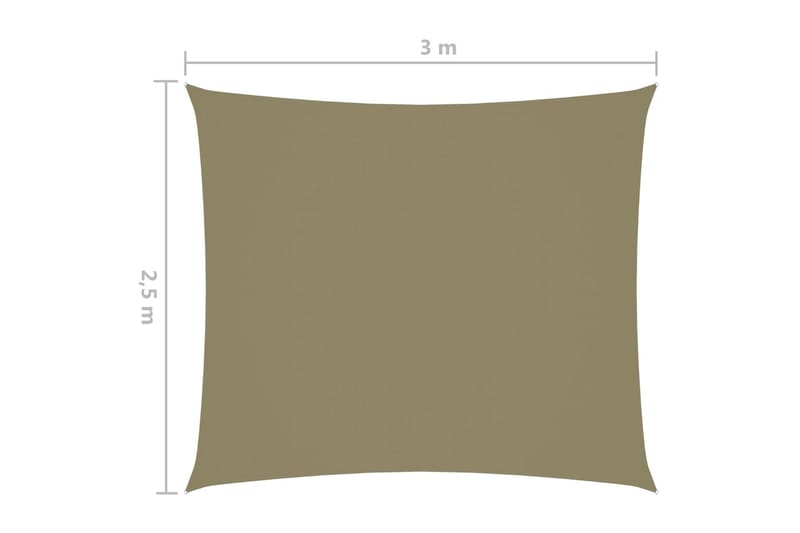 Solsegel oxfordtyg rektangulärt 2,5x3 m beige - Beige - Utemöbler - Solskydd - Solsegel