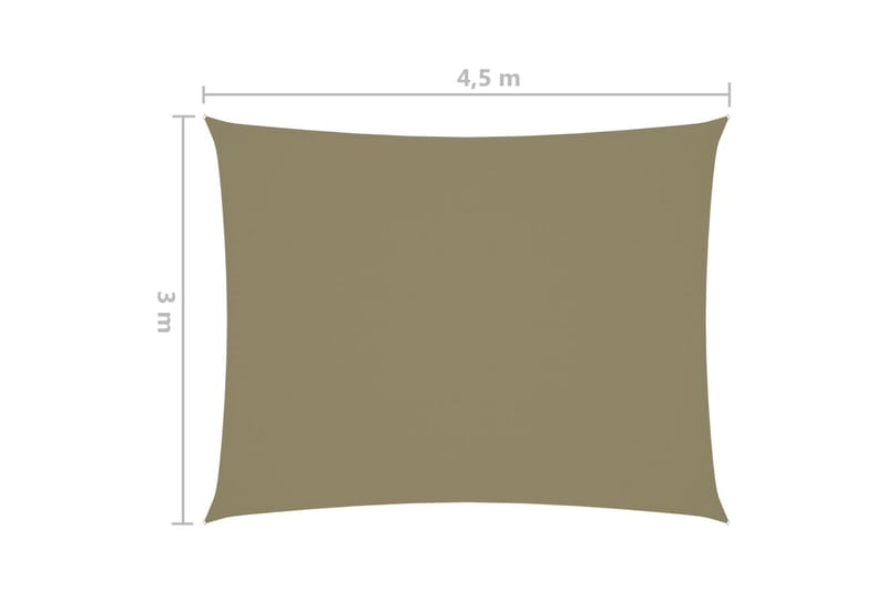 Solsegel oxfordtyg rektangulärt 3x4,5 m beige - Beige - Solsegel