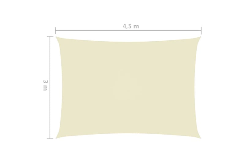 Solsegel oxfordtyg rektangulärt 3x4,5 m gräddvit - Kräm - Solsegel