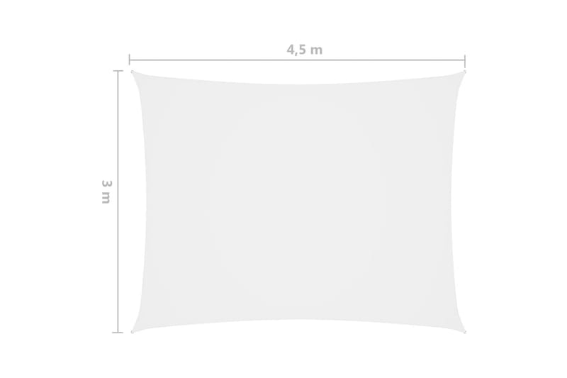 Solsegel oxfordtyg rektangulärt 3x4,5 m vit - Vit - Solsegel