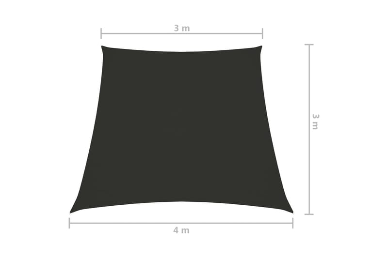 Solsegel oxfordtyg trapets 3/4x3 m antracit - Grå - Solsegel