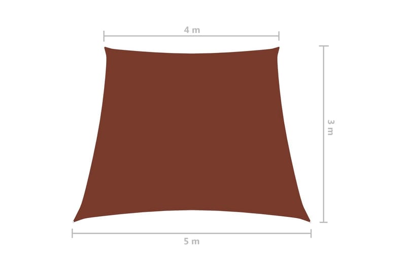 Solsegel oxfordtyg trapets 4/5x3 m terrakotta - Brun - Solsegel