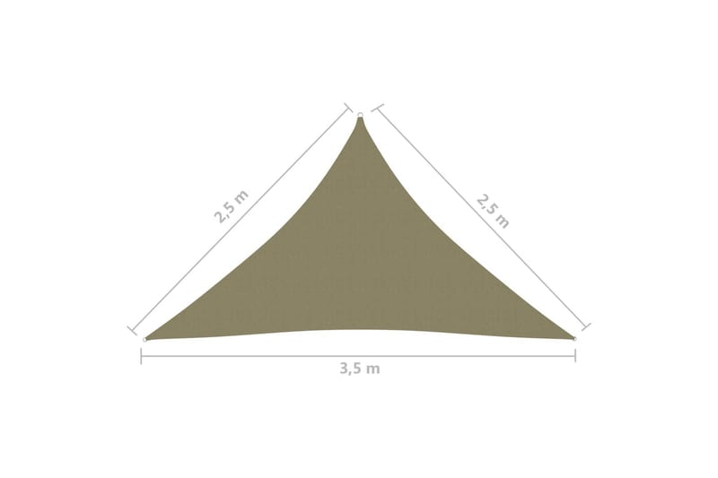 Solsegel oxfordtyg trekantigt 2,5x2,5x3,5 m beige - Beige - Solsegel