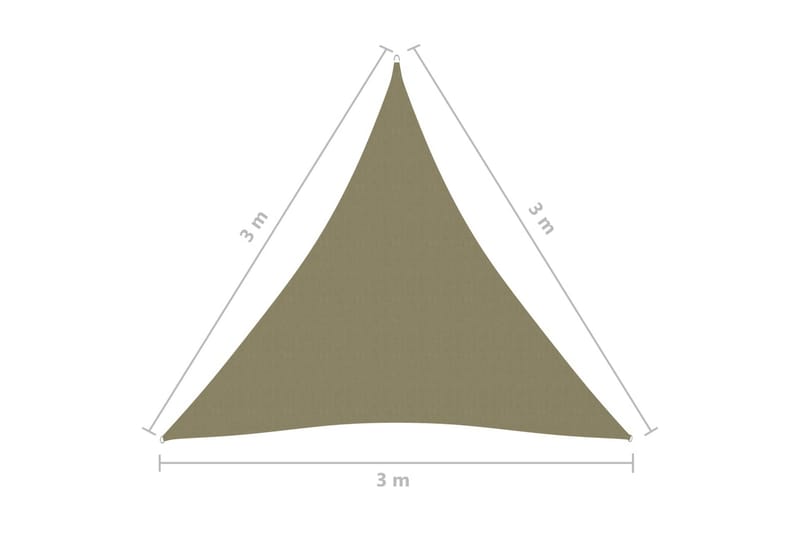 Solsegel oxfordtyg trekantigt 3x3x3 m beige - Beige - Solsegel