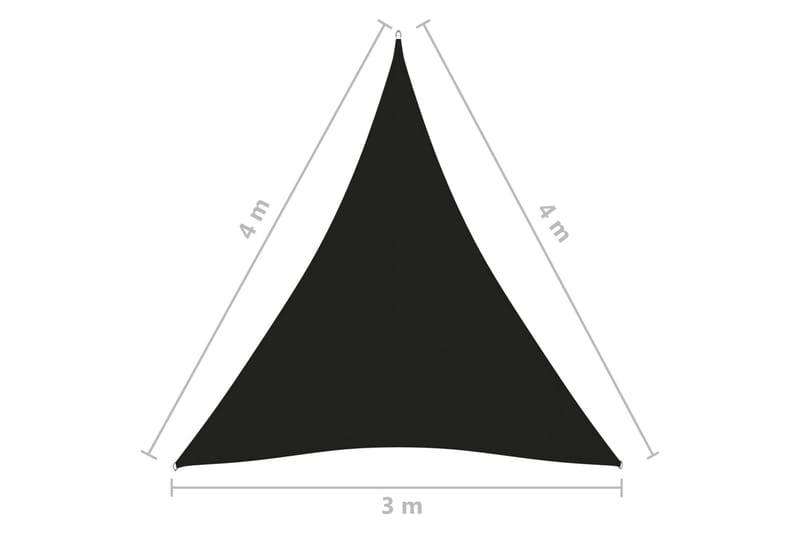 Solsegel oxfordtyg trekantigt 3x4x4 m svart - Svart - Utemöbler - Solskydd - Solsegel