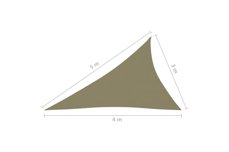 Solsegel oxfordtyg trekantigt 3x4x5 m beige - Beige - Utemöbler - Solskydd - Solsegel