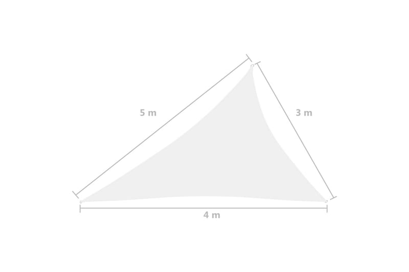 Solsegel oxfordtyg trekantigt 3x4x5 m vit - Vit - Utemöbler - Solskydd - Solsegel