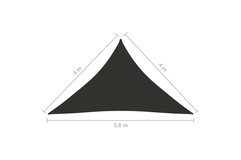 Solsegel Oxfordtyg trekantigt 4x4x5,8 m antracit - Antracit - Solsegel