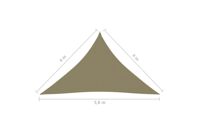 Solsegel oxfordtyg trekantigt 4x4x5,8 m beige - Beige - Solsegel