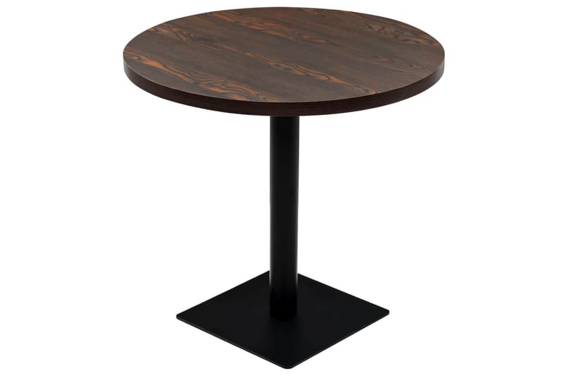 Bistrobord MDF och stål rund 80x75 cm mörk aska - Brun - Cafebord - Balkongbord