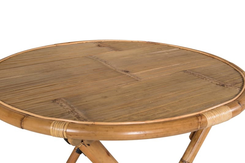 Cane Runt Cafébord Utomhus 80 cm Ljus Trä Bambu - Brun - Utemöbler - Utebord & trädgårdsbord - Cafebord