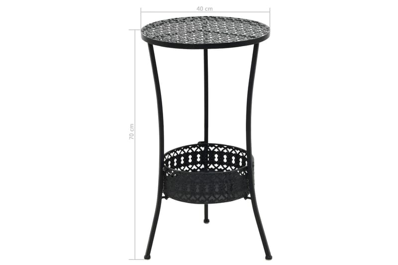 Litet Runt Cafébord och Bistrobord Utomhus 40 cm Metall - Svart - Utemöbler - Utebord & trädgårdsbord - Cafebord