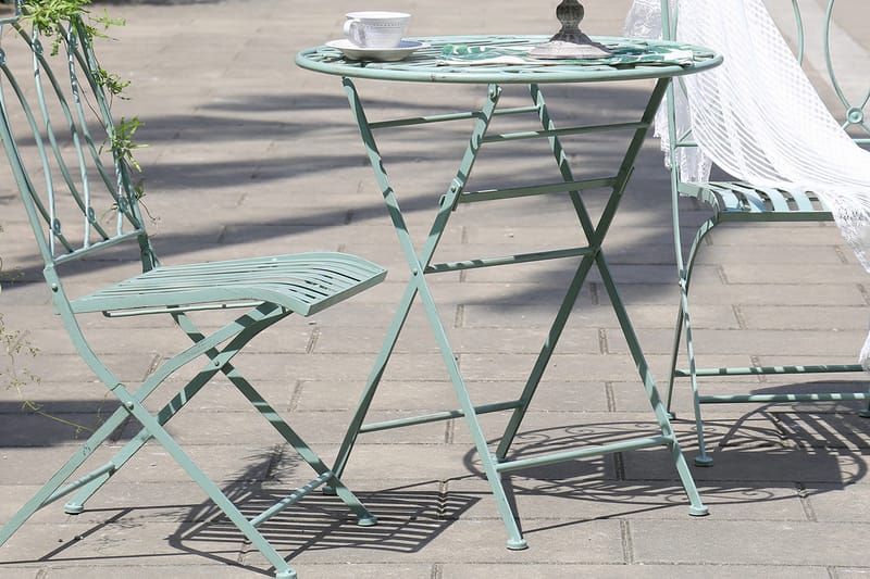 Mint Runt Hopfällbart Cafébord och Kaffebord Utomhus 70 cm Metall - Grön - Utemöbler - Utebord & trädgårdsbord - Cafebord