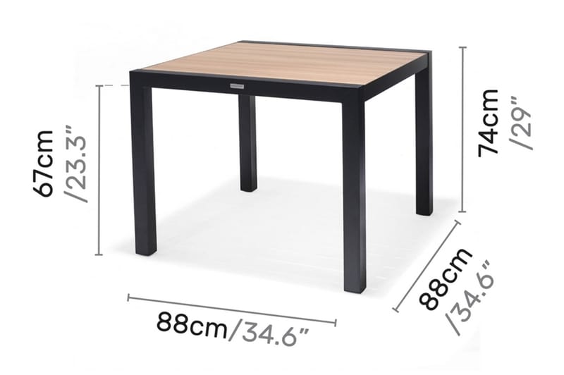 Panama Cafébord 92 cm - Svart/Gul - Cafebord - Balkongbord - Utemöbler barn