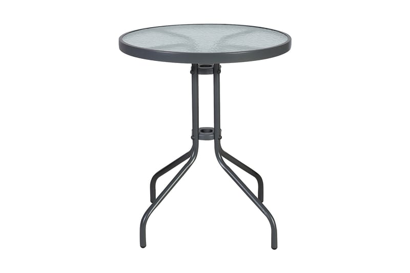 Runt Bistrobord Cafébord 60 cm Glas - Grå - Utemöbler - Utebord & trädgårdsbord - Cafebord