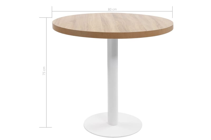 Runt Bistrobord Utomhus 80 cm Ljust Trä - Brun - Utemöbler - Utebord & trädgårdsbord - Cafebord