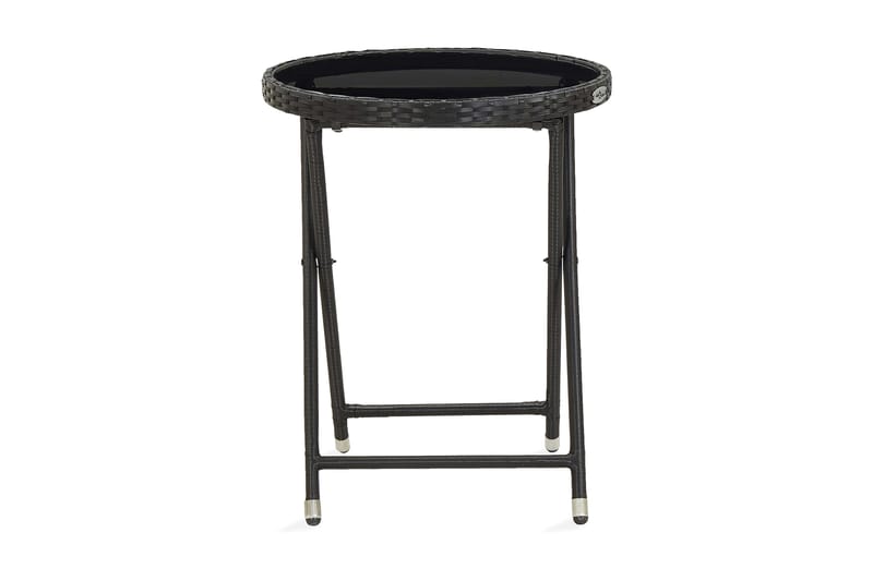 Runt Hopfällbart Cafébord Utomhus 60 cm Konstrotting - Svart - Utemöbler - Utebord & trädgårdsbord - Cafebord