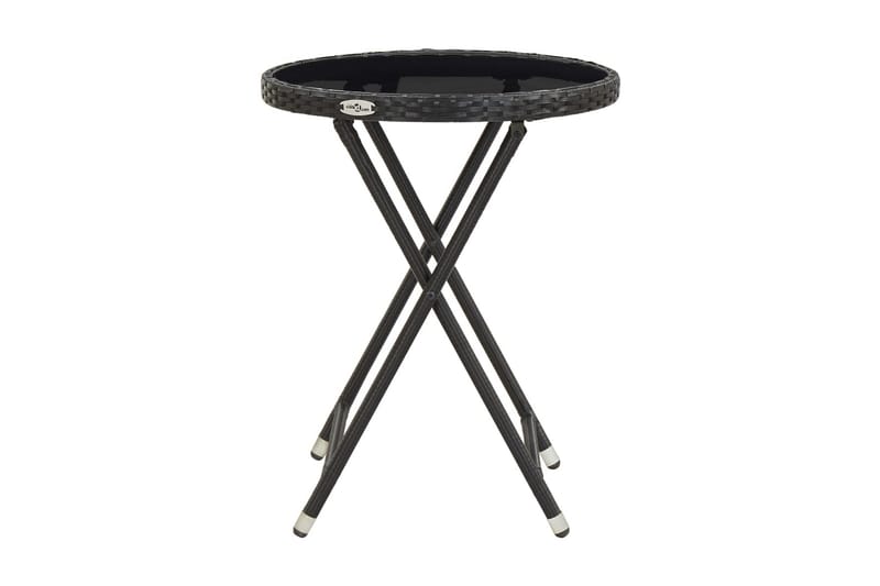 Runt Hopfällbart Cafébord Utomhus 60 cm Konstrotting - Svart - Utemöbler - Utebord & trädgårdsbord - Cafebord