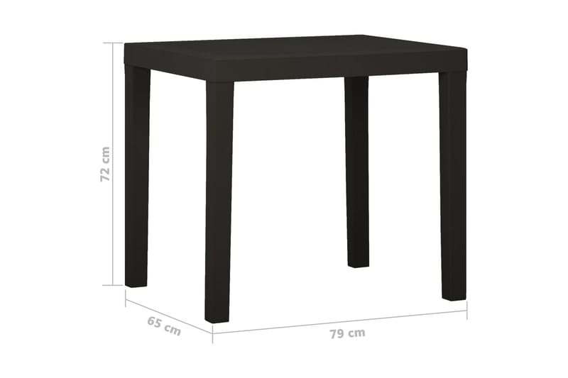 Trädgårdsbord och Utebord 79 cm Plast - Grå - Utemöbler - Utebord & trädgårdsbord - Cafebord