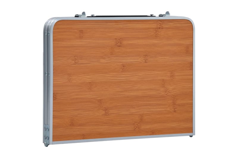 Hopfällbart campingbord brun aluminium 60x40 cm - Brun - Campingmöbler - Campingbord