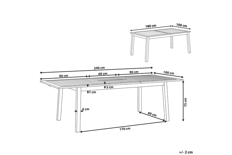 Kettelle Matbord 100x180 cm - Mörkbrun - Utemöbler - Utebord & trädgårdsbord - Matbord utomhus