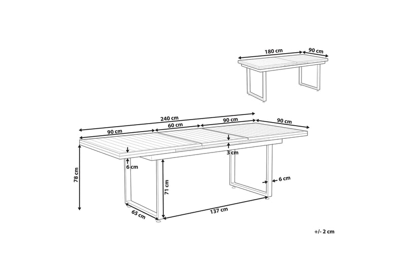 Koaldal Matbord Utomhus 90x180 cm - Svart - Utemöbler - Utebord & trädgårdsbord - Matbord utomhus