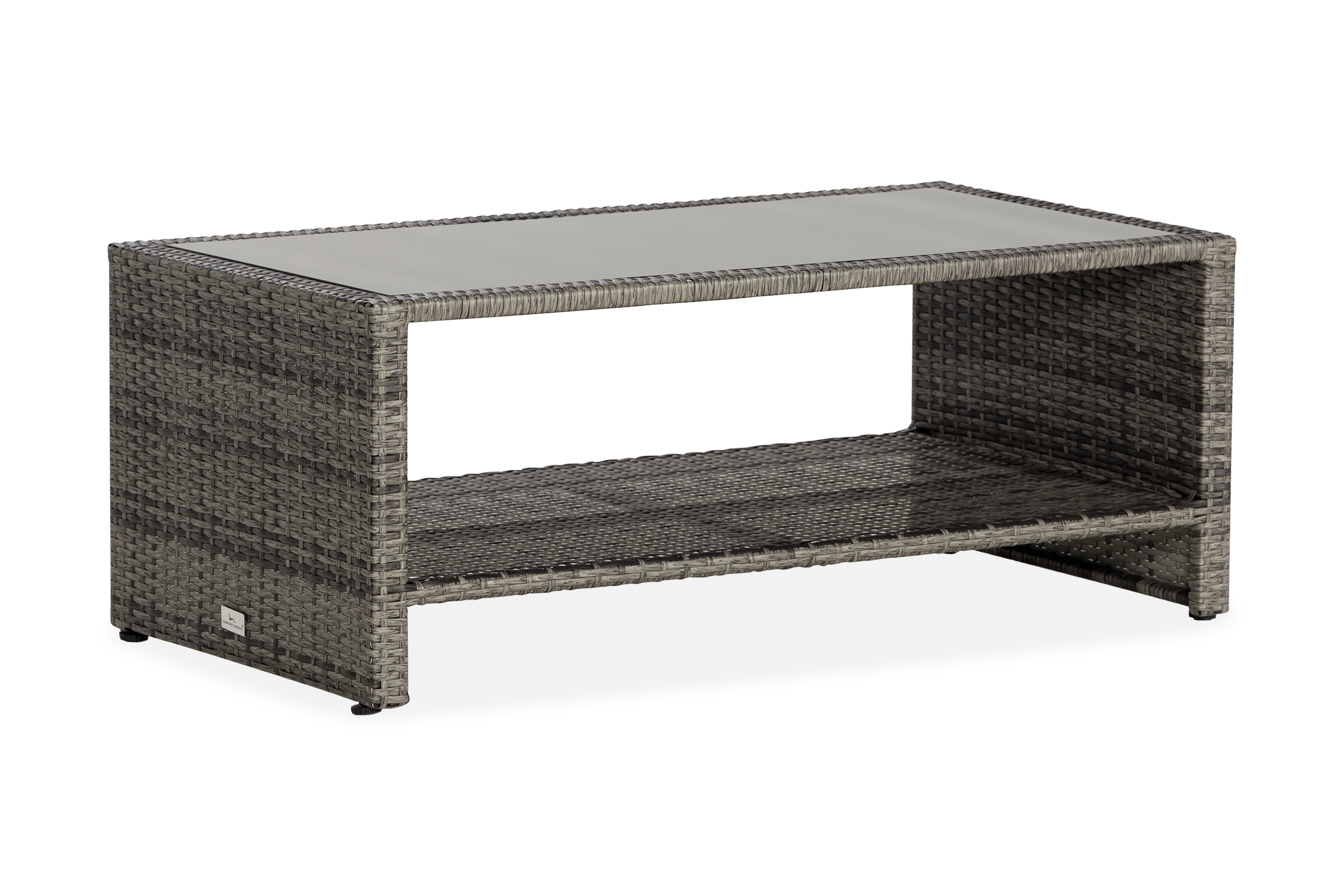 Venture Home Bahamas Bord med Hylla 113x58 cm - Grå Loungebord & soffbord utomhus Ljusgrå Plast