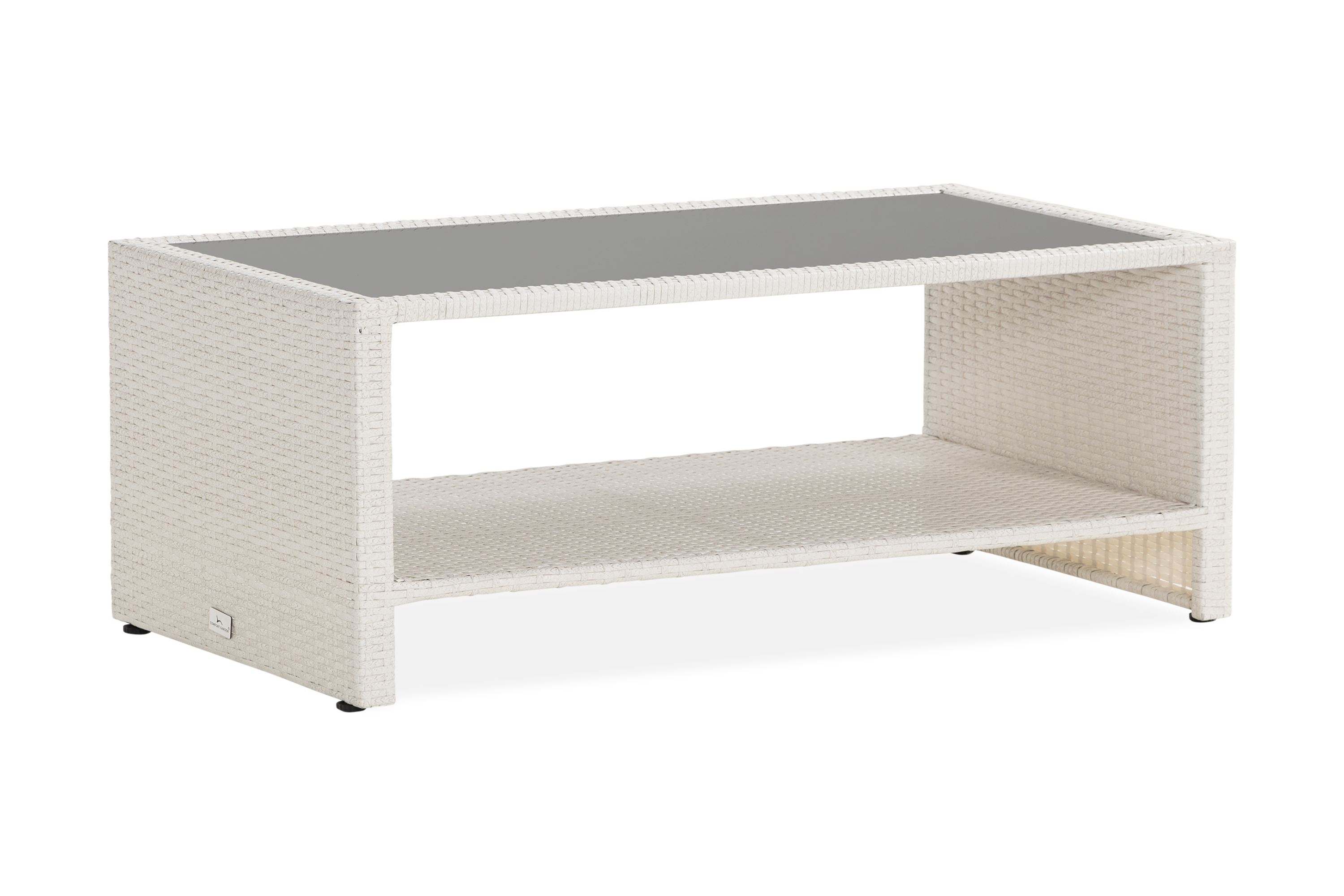 Venture Home Bahamas Bord med Hylla 113x58 cm - Vit Loungebord & soffbord utomhus Grå,Vit Plast