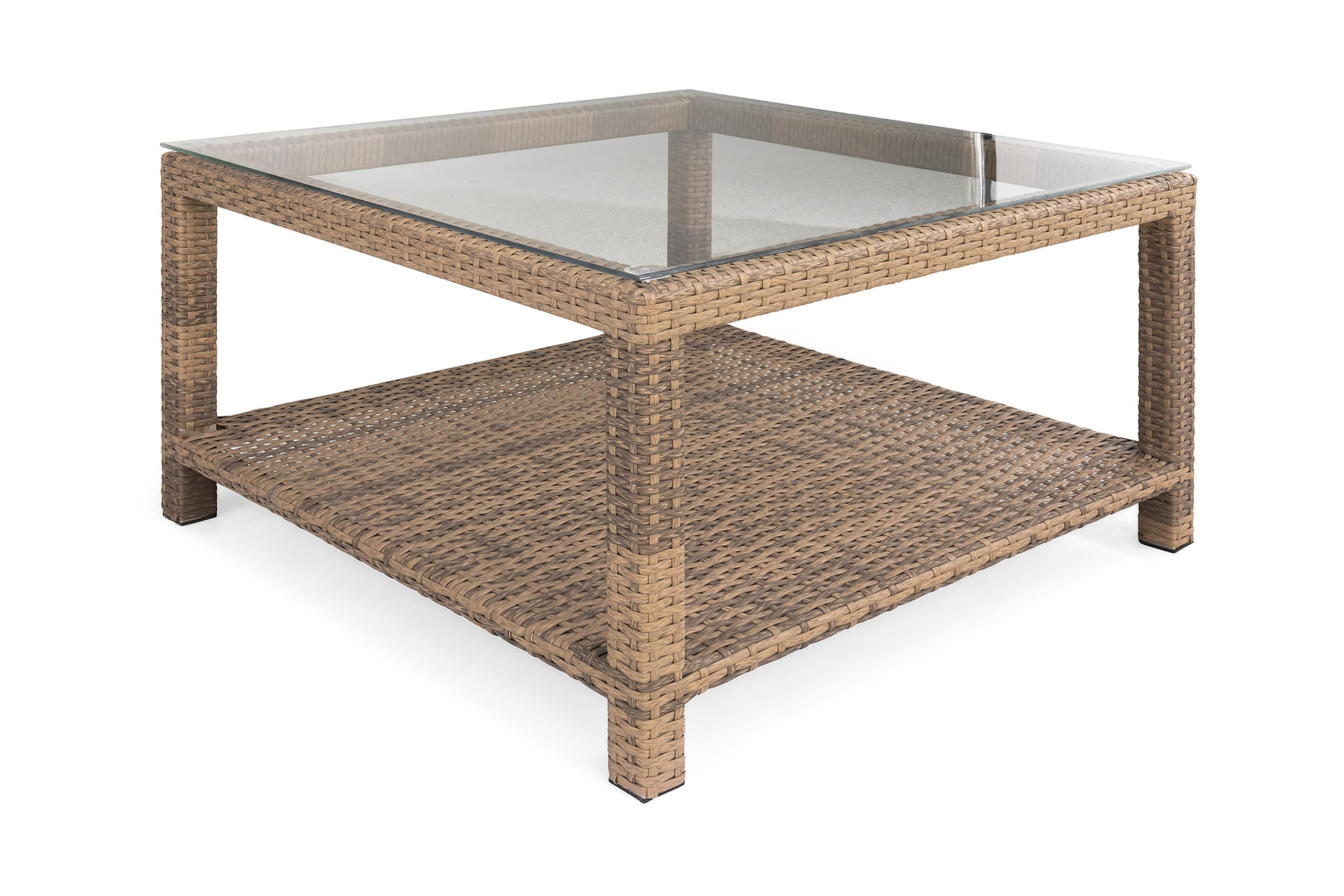 Venture Home Bahamas Bord med Hylla 75x75 cm - Sand Loungebord & soffbord utomhus Brun Plast